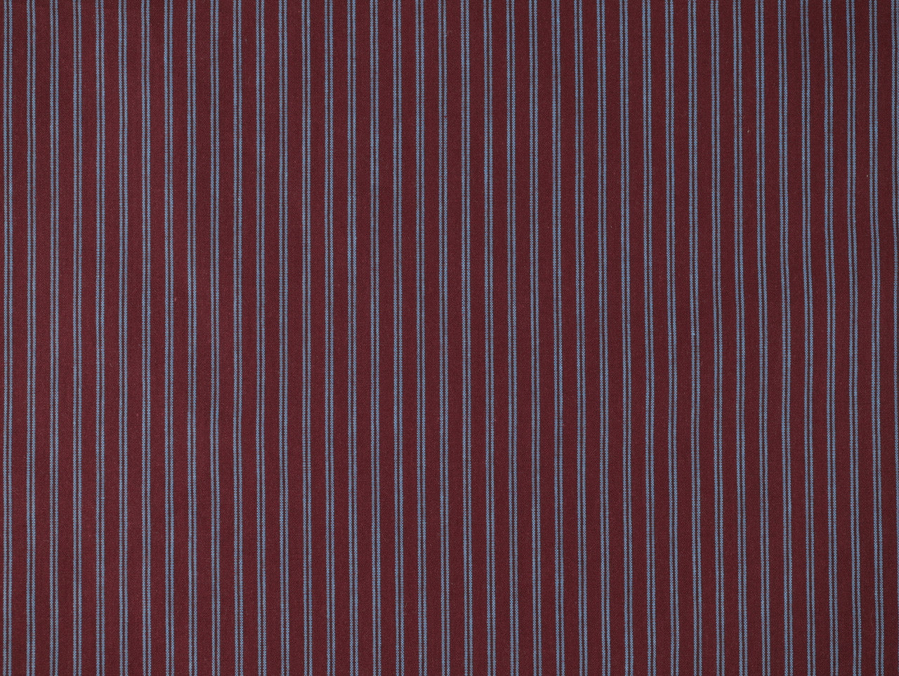 Oscar Stripe Cotton Poplin - Burgundy