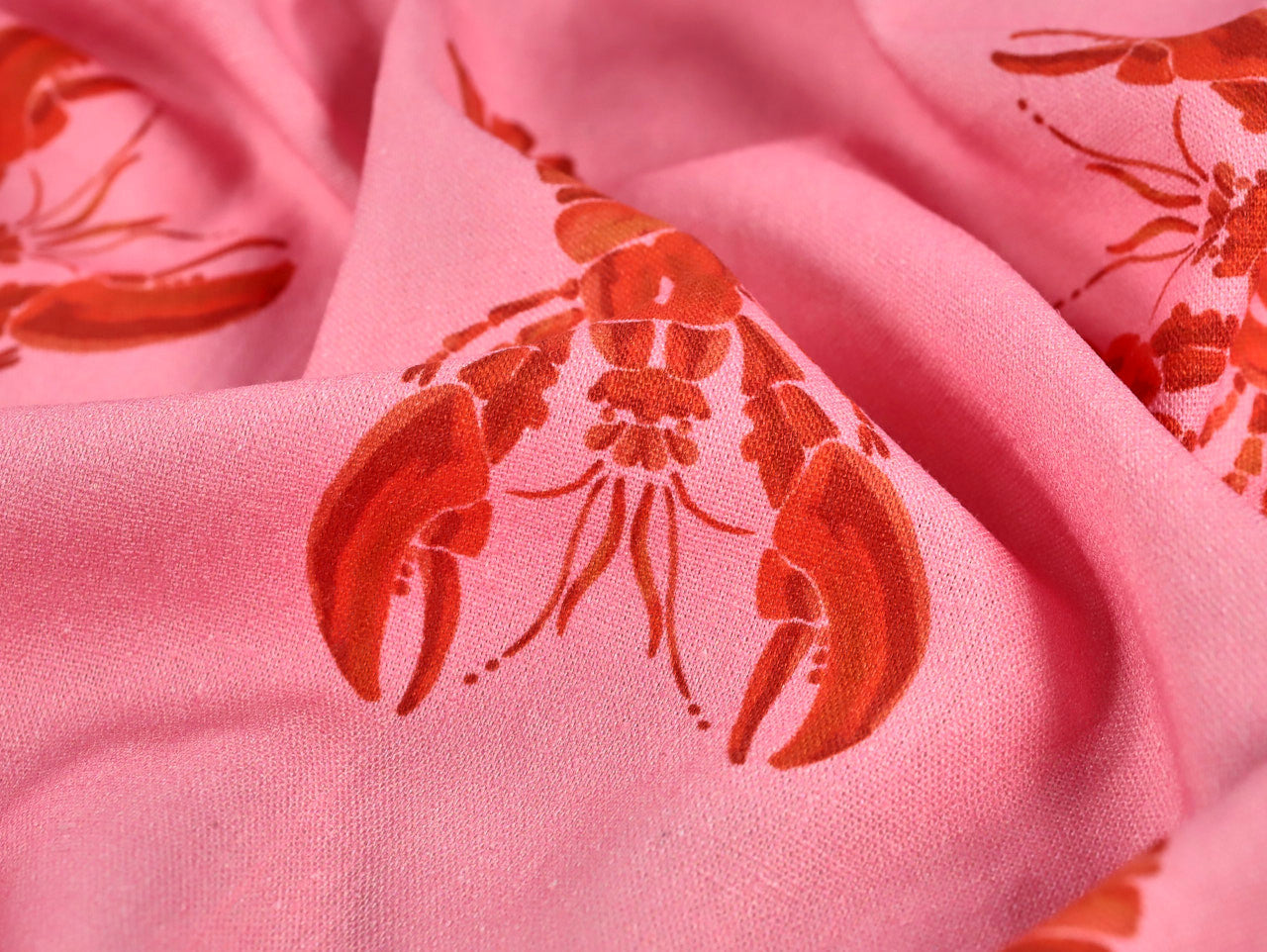 Lobster Viscose & Linen - Pink