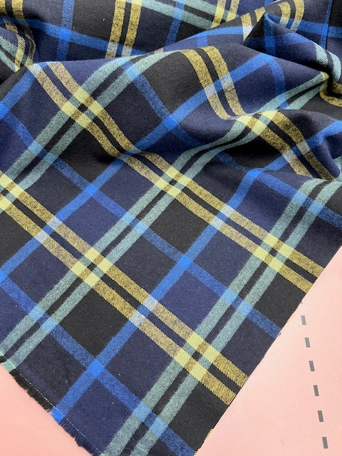 Sevenberry Highland Flannel Blue/Yellow/Green check