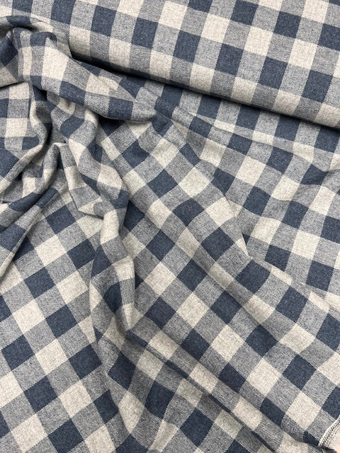 Brick Grey Large Check Brushed Flannel From Glenrock By Modelo Fabrics
