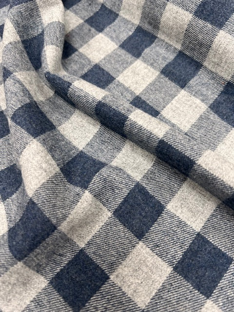 Brick Grey Large Check Brushed Flannel From Glenrock By Modelo Fabrics