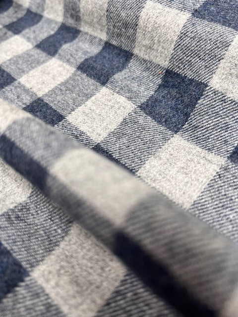 Brick Grey Large Check Brushed Flannel From Glenrock By Modelo Fabrics