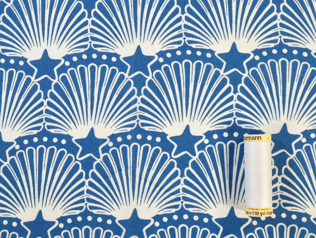 Scallop Star Viscose & Linen - Blue