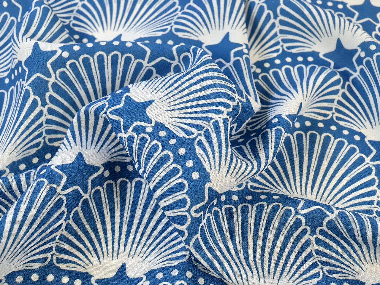 Scallop Star Viscose & Linen - Blue