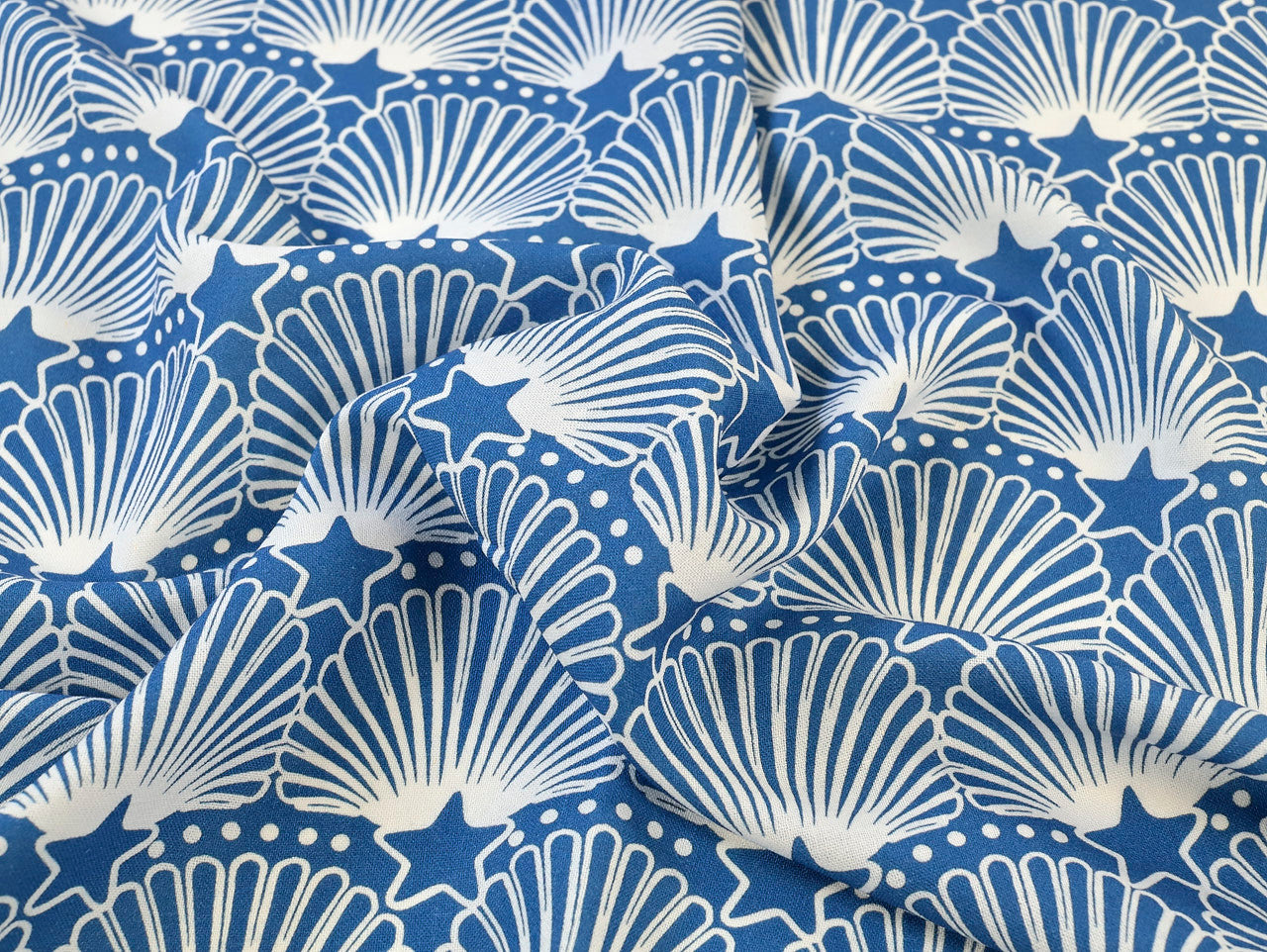 Scallop Star Viscose & Linen - Blue
