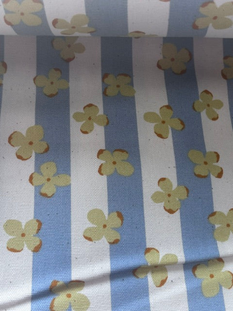 Cotton Oxford Cotton with natural cotton seeds blue
