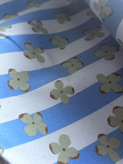 Cotton Oxford Cotton with natural cotton seeds blue