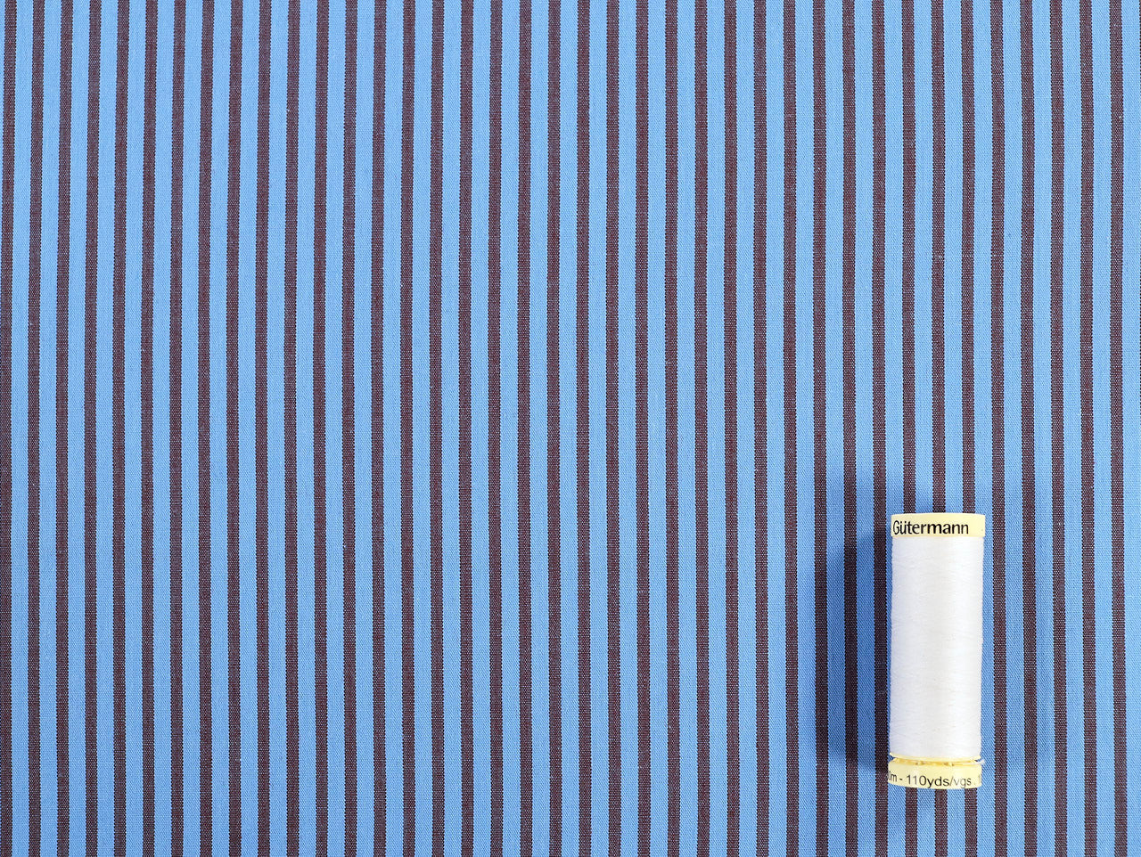 Oscar Stripe Cotton Poplin - Sky Blue
