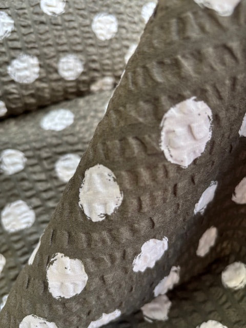 Cotton Ripple Large Dot Green