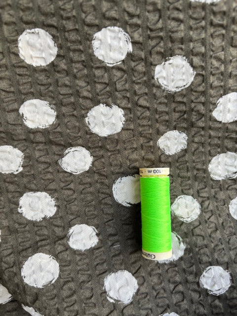 Cotton Ripple Large Dot Green