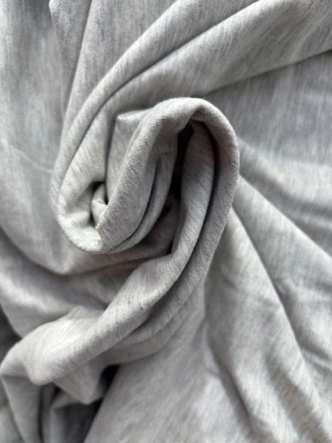 Light grey melange cotton jersey