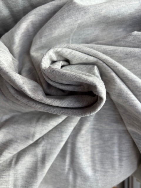 Light grey melange cotton jersey