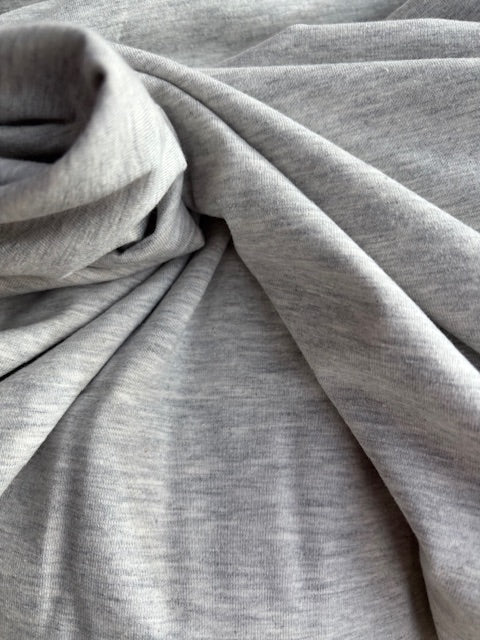 Light grey melange cotton jersey
