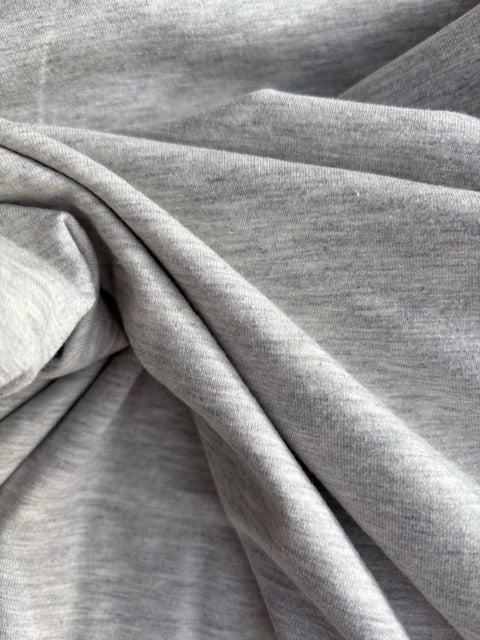 Light grey melange cotton jersey
