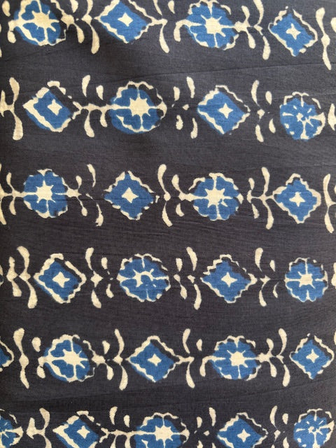 Indigo Abstract Indian Block Print In Cotton