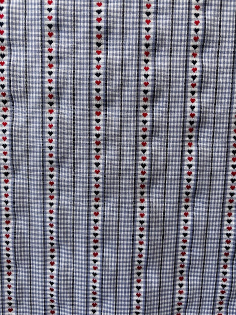 COTTON JACQUARD HEARTS - LIGHT BLUE