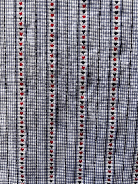 COTTON JACQUARD HEARTS - LIGHT BLUE