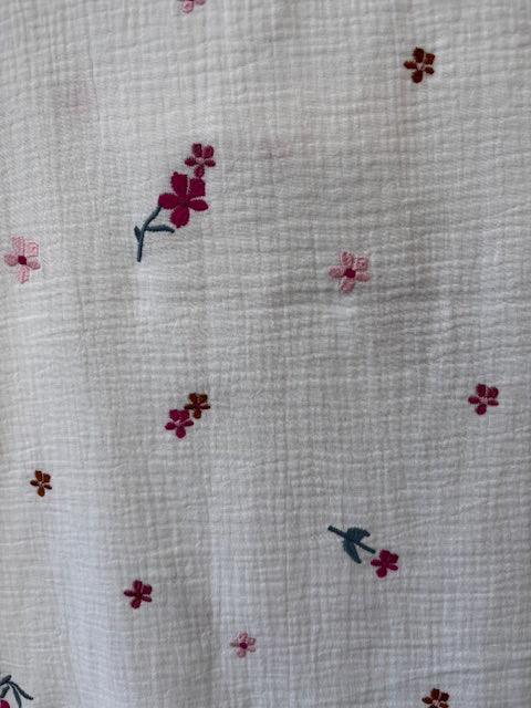 DOUBLE GAUZE EMBROIDERY FLOWERS
