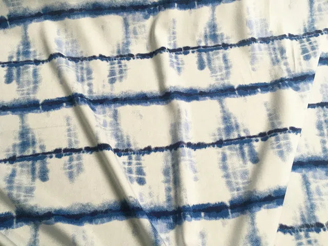 Blue plant based hand Tie dye viscose twill: Deadstock