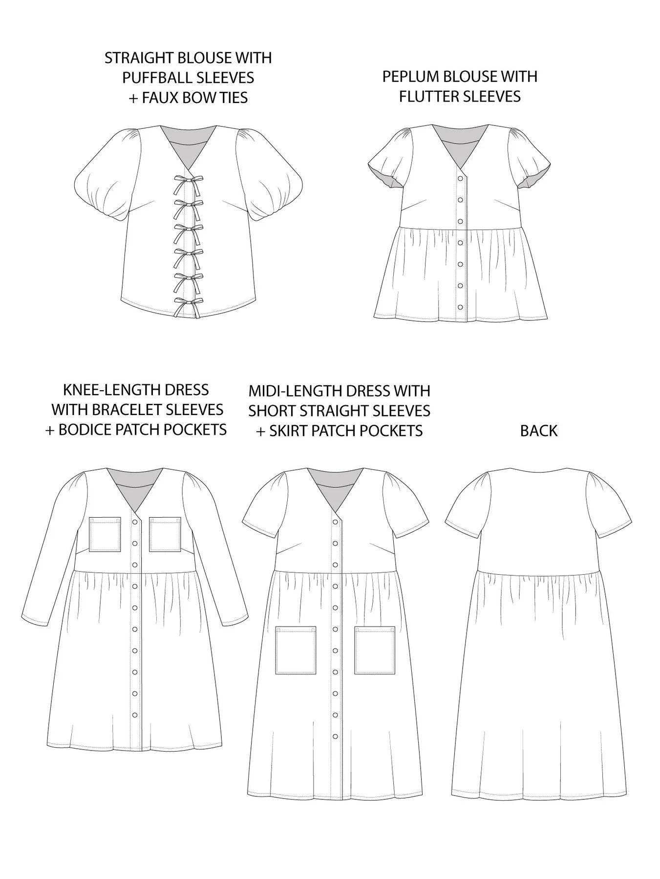 Tilly and The Buttons Paper Pattern - Nell Blouse and Dress