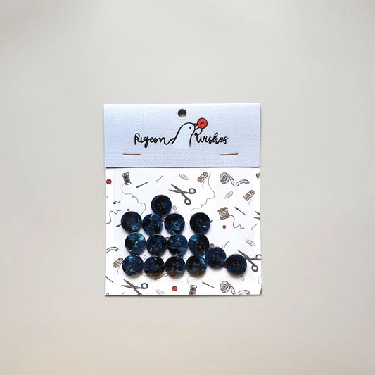 Pigeon Wishes Buttons - Nightshade button set (15mm shirting size)