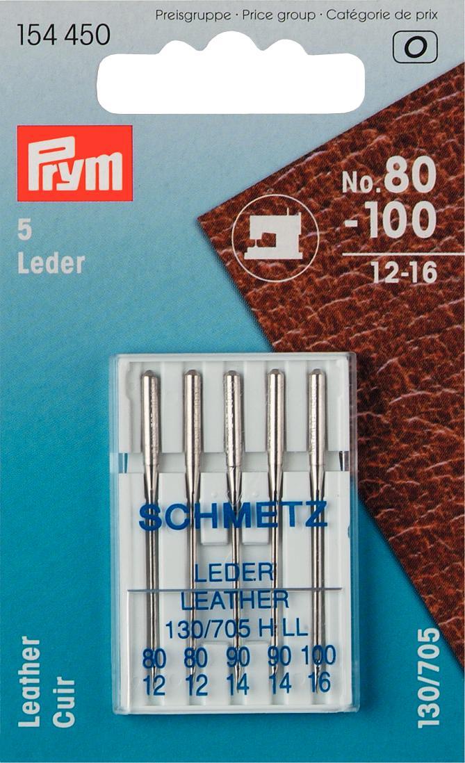 Prym - Sewing Machine Needles Sys. 130/705 LEATHER 80-100 x 5pcs