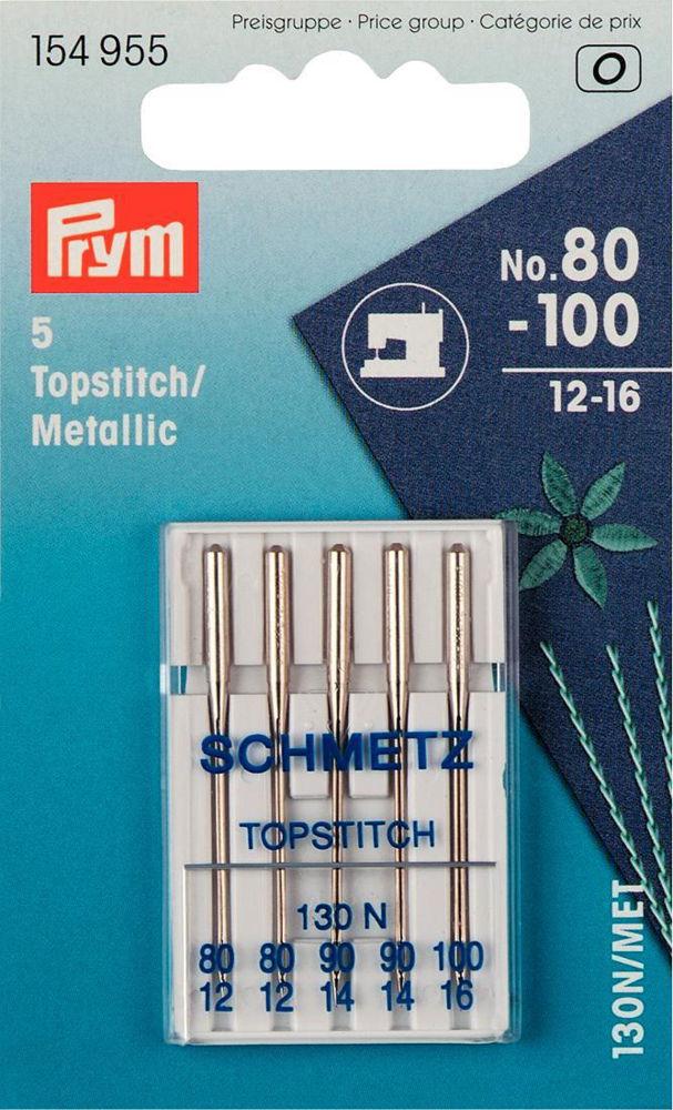 Prym - Sew Machine Needle Sys130N/MET Topstitch/Metc 80-1 x 5pc