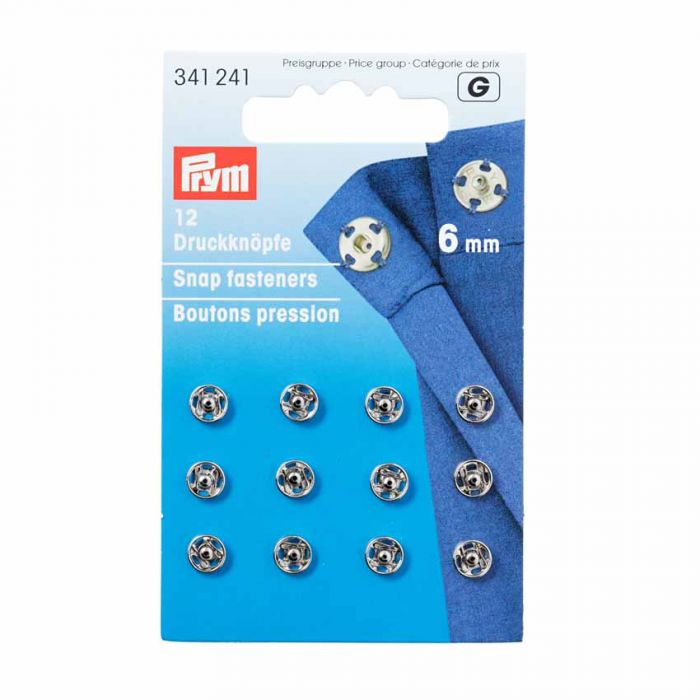 P341241 Snap fasteners 6mm silver