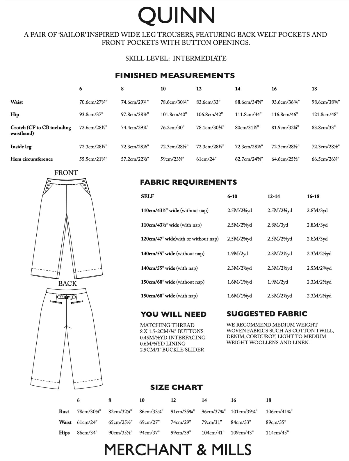 The Quinn Trousers UK size 6-18