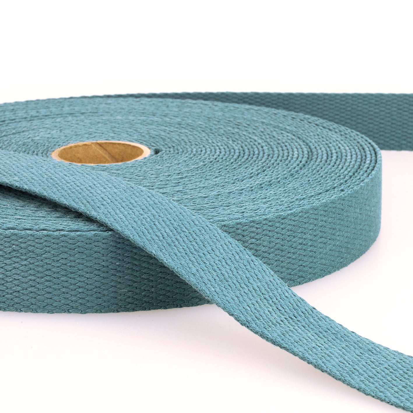 Cotton heavy webbing 25mm - mineral blue