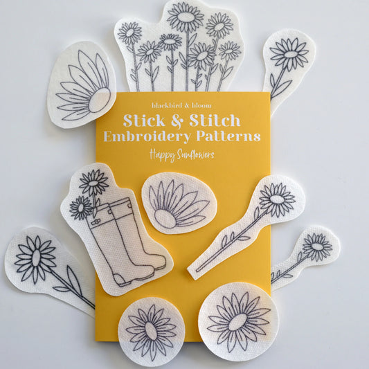 Happy Sunflowers Stick & Stitch Embroidery Patterns