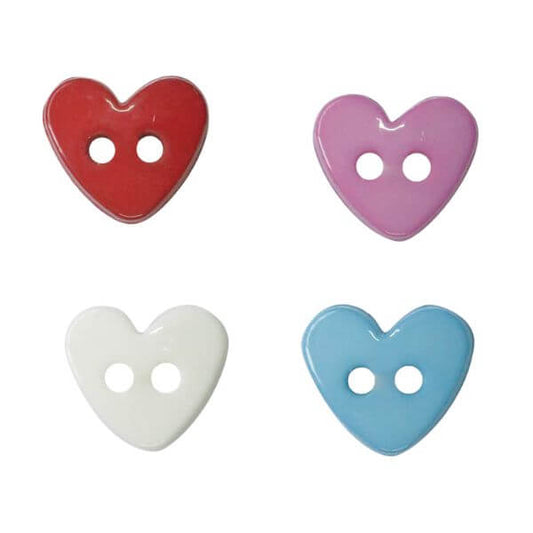 White Heart Buttons – SIZE 15