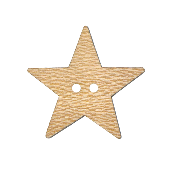 Olive Wood Star Button – 15mm