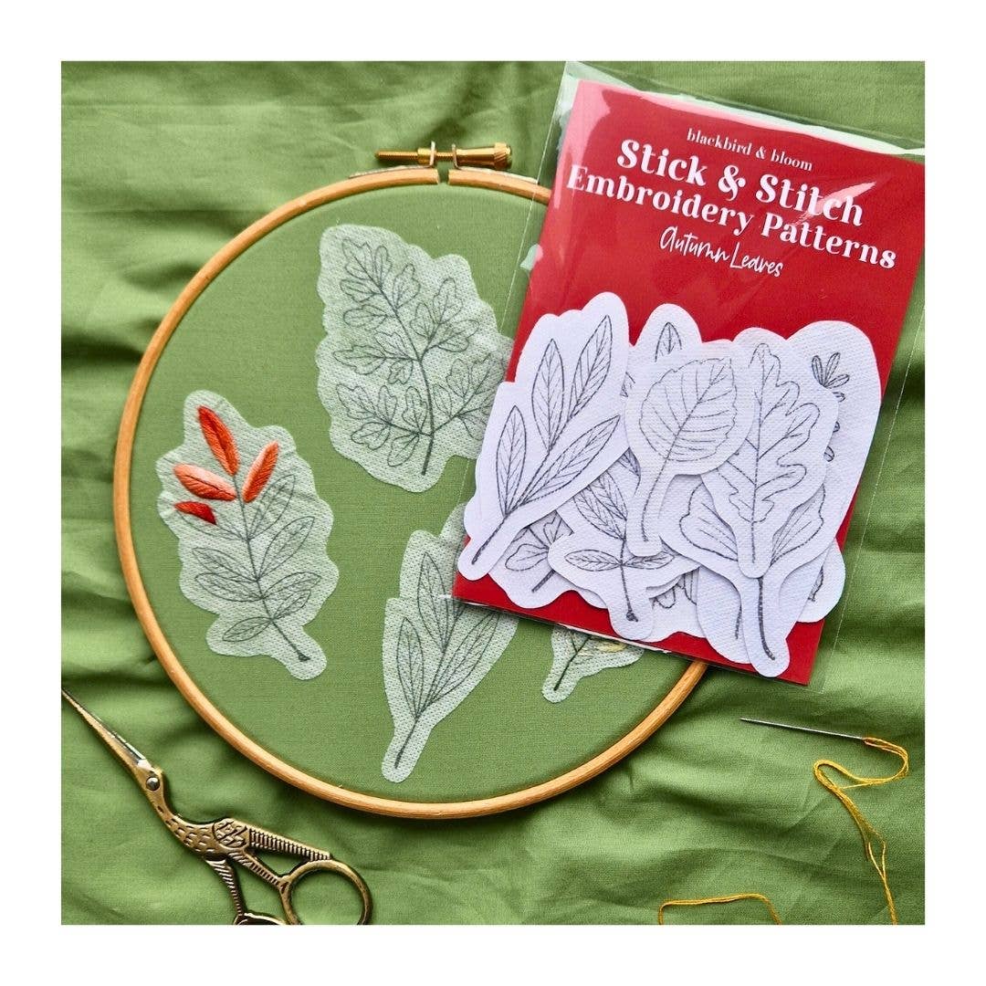 Autumn Leaves Stick & Stitch Embroidery Patterns
