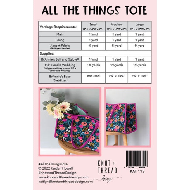 All The Things Tote Bag Pattern By Knot And Thread