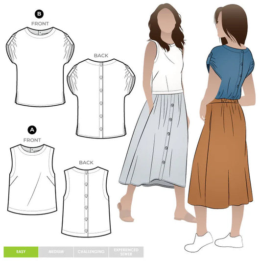 Bonnie Woven Top Pattern Size 4-16 By Style Arc