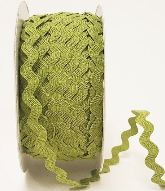Large Ric Rac Sage 13mm