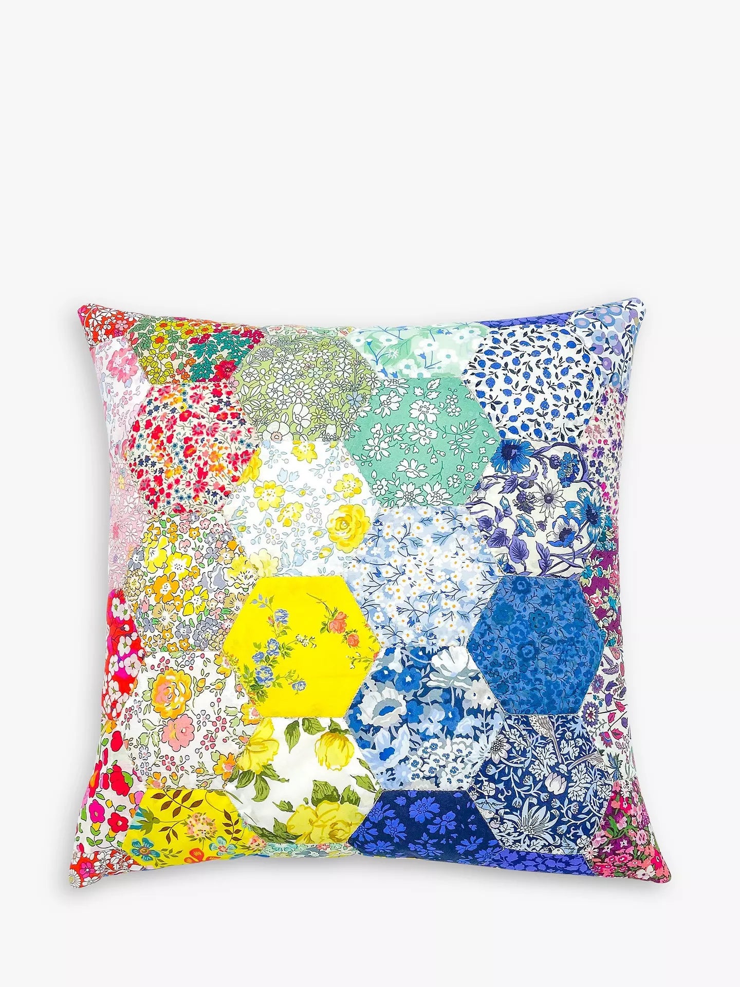 Alice Caroline - Liberty Tana Lawn Fabric Rainbow EPP Hexagon Cushion Kit