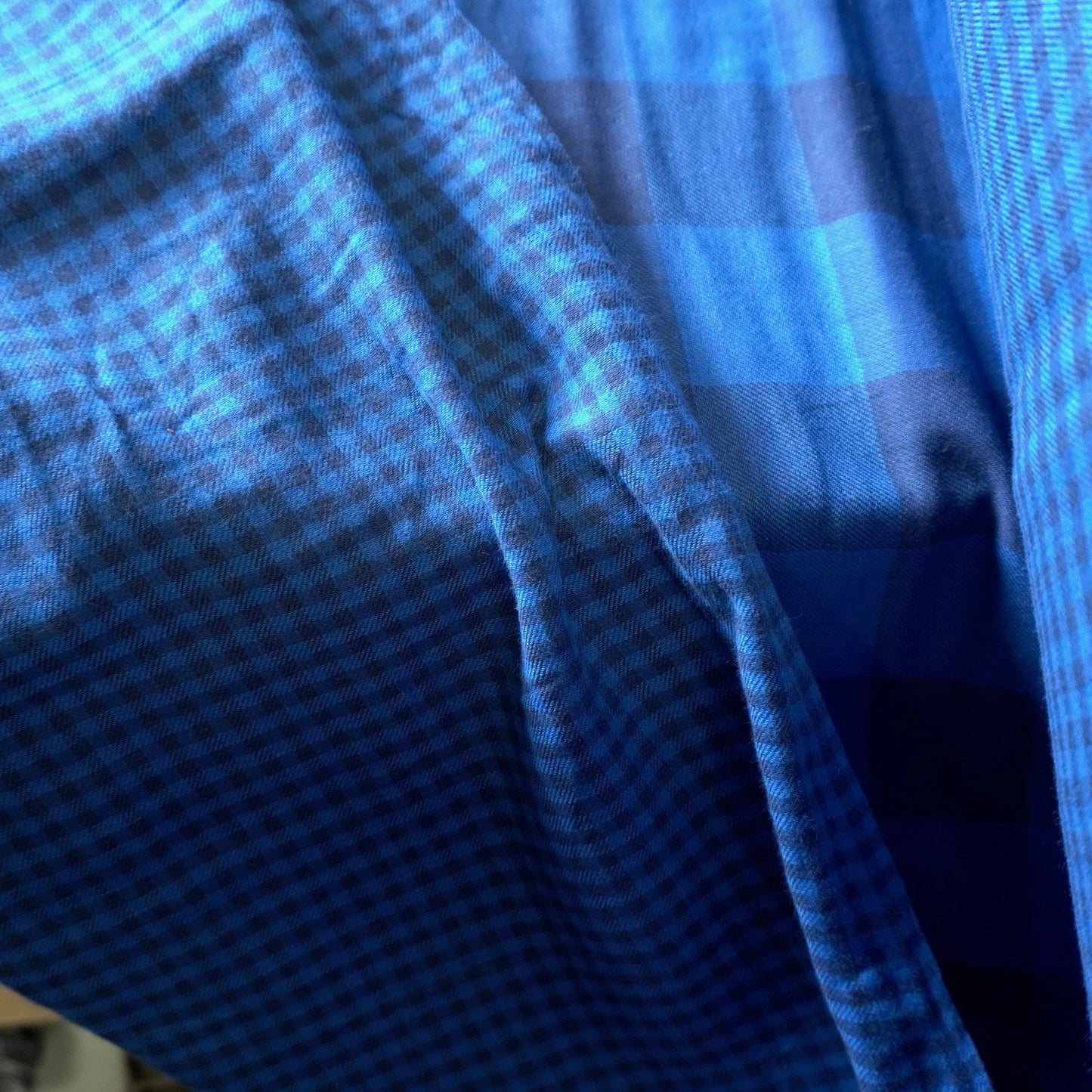 Double-Sided Brushed Cotton Gingham – Indigo Blue-Tartan