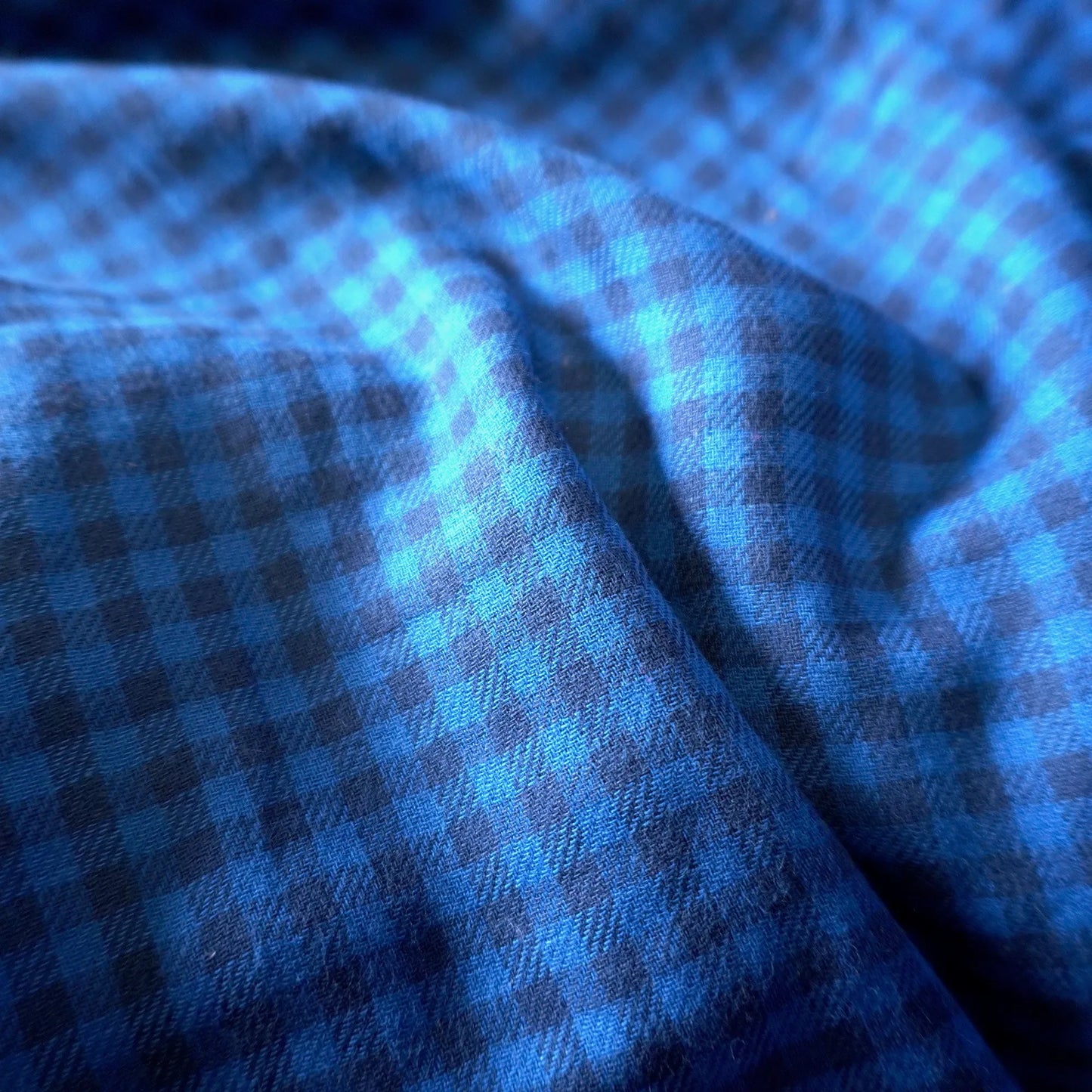 Double-Sided Brushed Cotton Gingham – Indigo Blue-Tartan