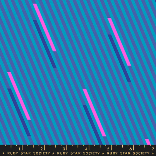 Ruby Star Society - 80s Candy Stripe Cerulean - Eye Candy