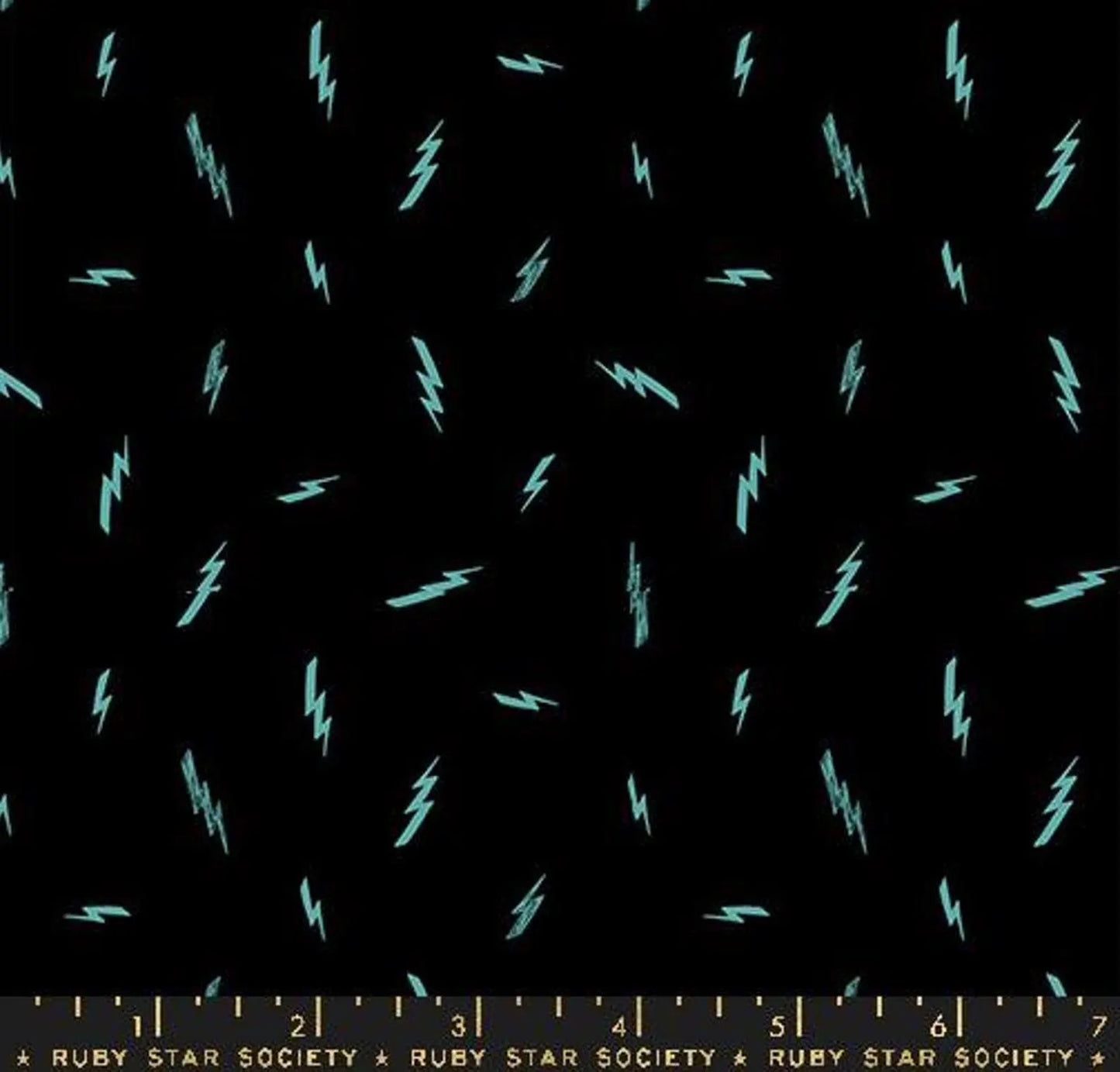 Ruby Star Society - Electric BLACK - Blue Lightening Bolts on Black