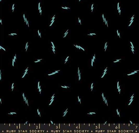 Ruby Star Society - Electric BLACK - Blue Lightening Bolts on Black