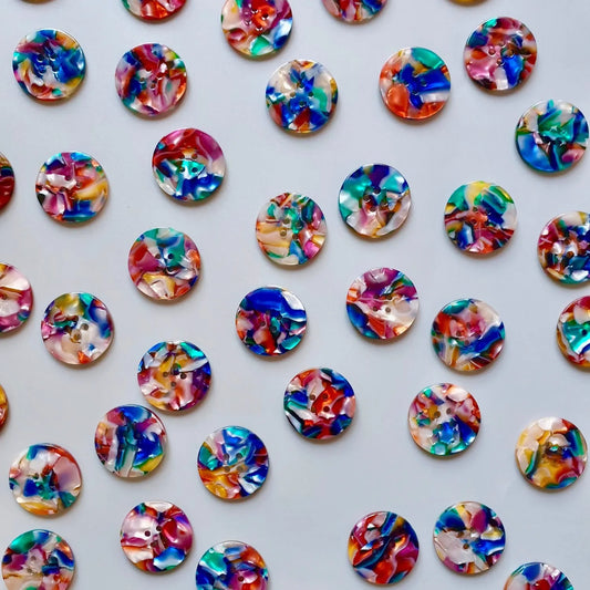 Pigeon wishes Kaleidoscope buttons 10mm