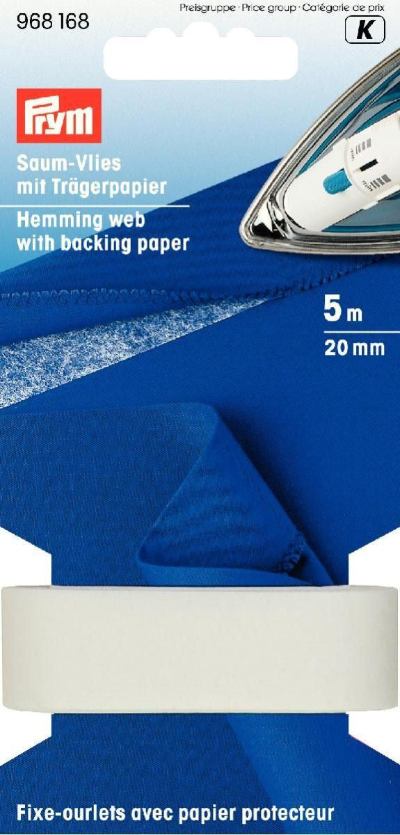 P968168 White Hemming Web with backing paper 20mm 5m