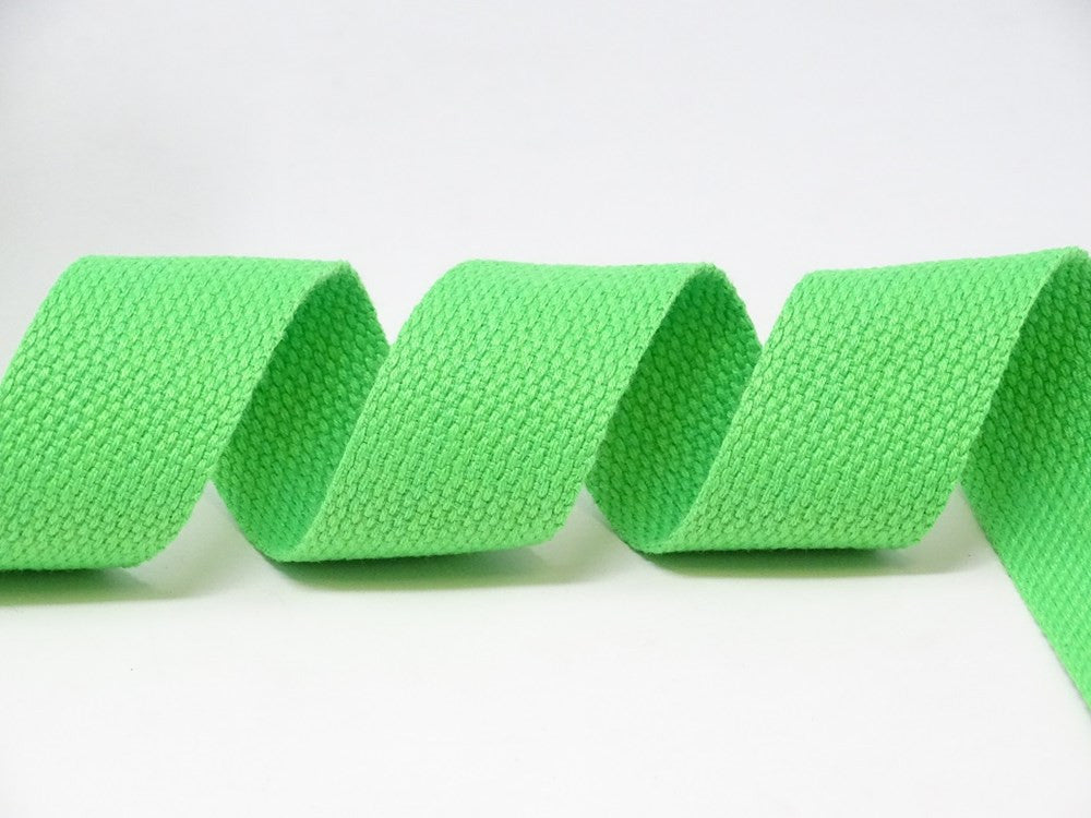 Neon Green Cotton Blend Heavy Weight Webbing 30mm