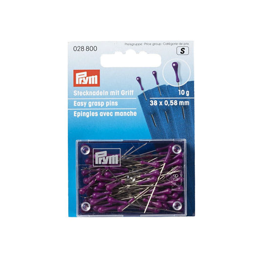 028800 Prym Easy grasp pins 38 x 0,58 mm silver-coloured purple 10g