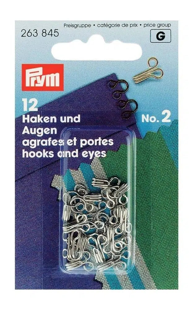 P263845 - Hooks and Eyes brass 1 silver x 12p