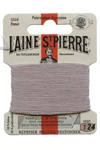 Laine St. Pierre darning wool card no. 124 - pearl grey
