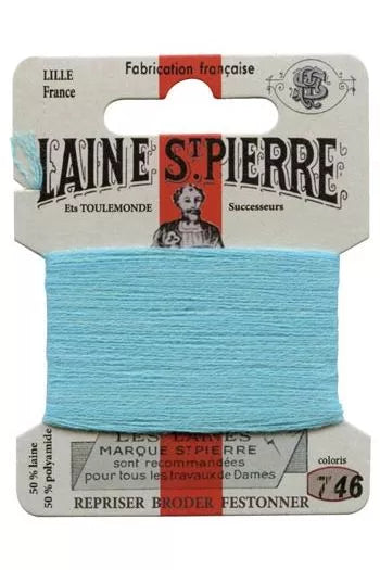 Laine St. Pierre darning wool card no. 746 - turquoise